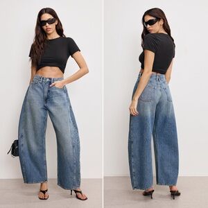 NWT | Good American | Good Extreme Barrel Jeans in Indigo966 | Sz 8